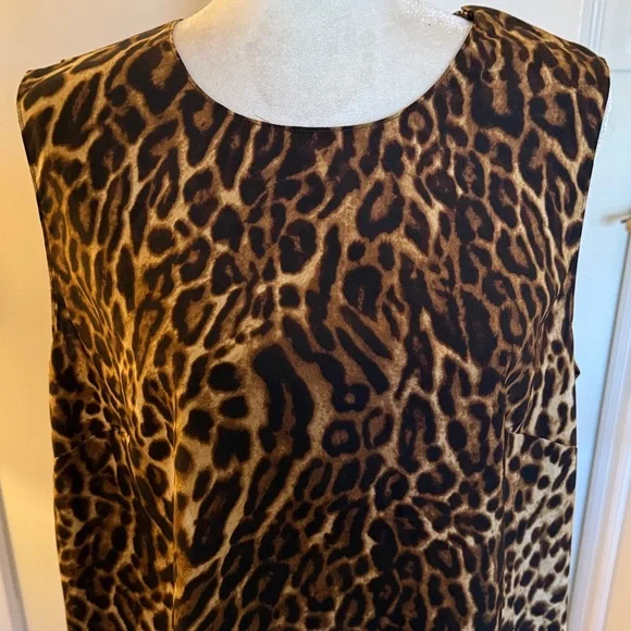 Leopard Print Sleeveless Top - Brown & Black - Picture 2 of 7